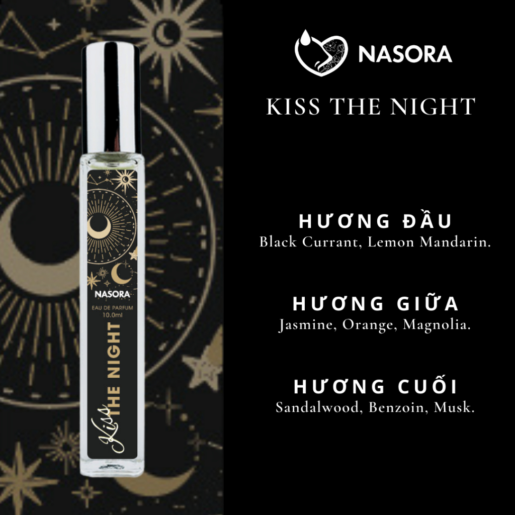 Nước Hoa Nữ Nasora Kiss The Night Hương Thơm Ngọt Ngào, Bí Ẩn, Cá Tính, Khác Biệt, Dạng Xịt 10ML