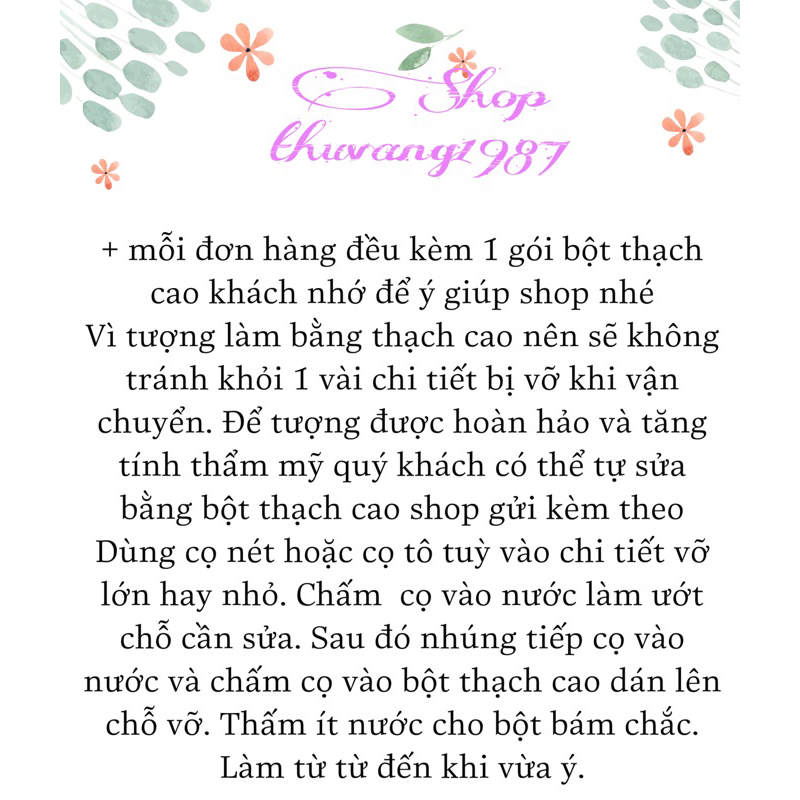 Combo 5-10 tượng thạch cao tô màu 7-10cm giá sỉ