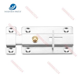 Khóa bấm chốt cài cửa inox, chốt bấm khóa cửa ngang - loại cao cấp