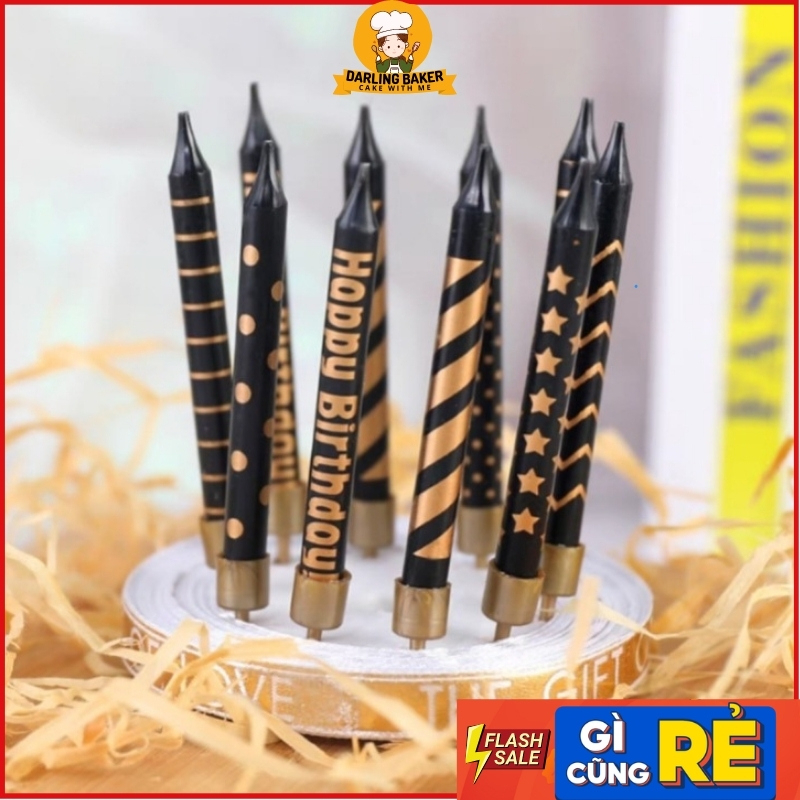 Nến Sinh Nhậ Siêu Đẹp Trang Trí Bánh Kem Sinh Nhật Cao 10cm, Nến Sinh Nhật Độc Đáo Phong Cách Hàn Quốc