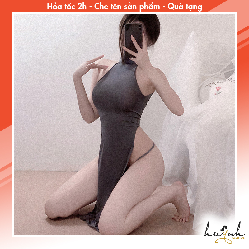 Đầm Ngủ Ôm Body Thun Lạnh Xẻ Tà Sâu Sexy - N109