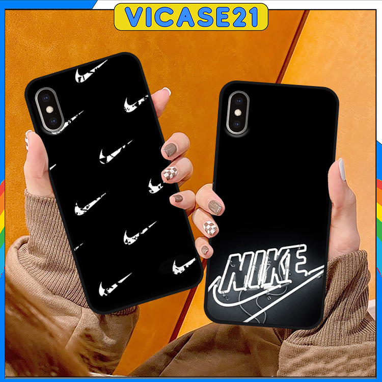 Ốp Iphone X/XS/XR/Xsmax - Iphone 11/11 Pro/11 ProMax In Hình Nike cạnh viền vuông silicon mềm dẻo bảo vệ camera