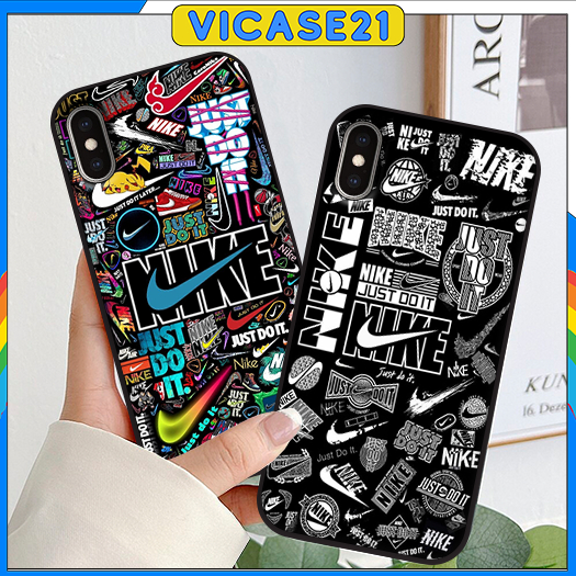 Ốp Iphone X/XS/XR/Xsmax - Iphone 11/11 Pro/11 ProMax In Hình Nike cạnh viền vuông silicon mềm dẻo bảo vệ camera