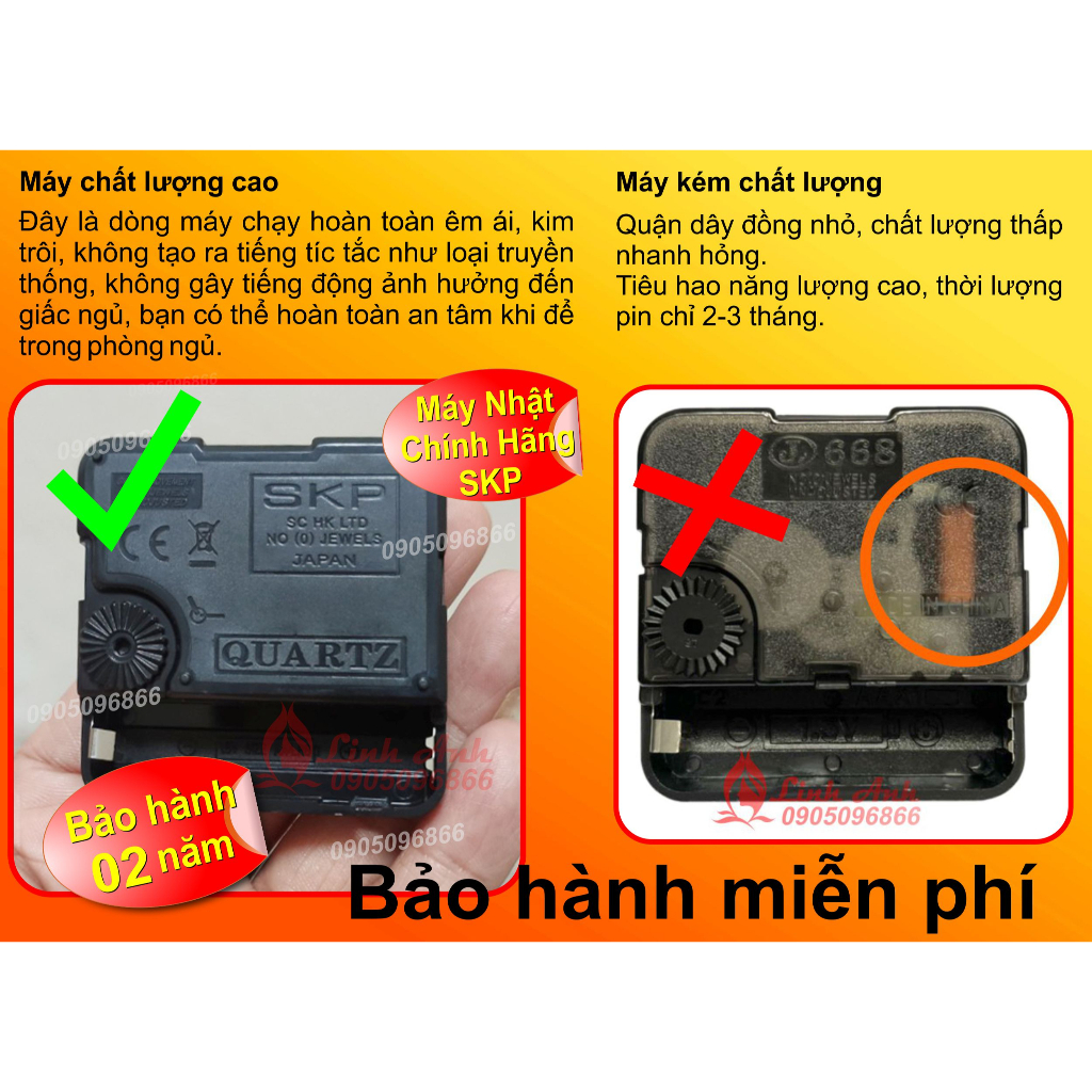 12 Mẫu Đồng hồ treo tường máy Kim trôi