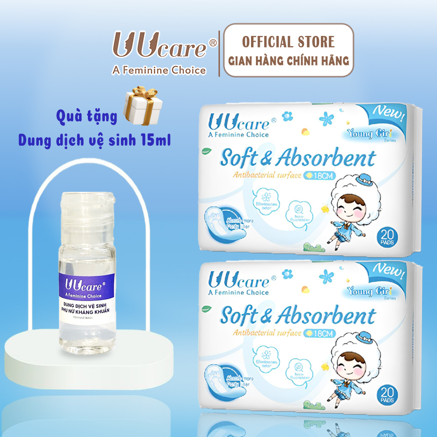 Combo 2 gói Băng vệ sinh UUcare Singapore Young Girl hàng ngày 18cm 20 Miếng/gói