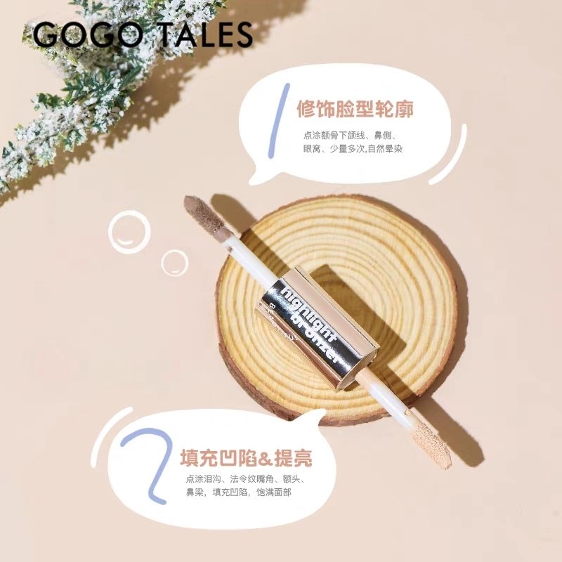 GOGO TALES - Bút tạo khối bắt sáng 2 đầu Gogo Tales Silky Shadow Highlighter Fluid