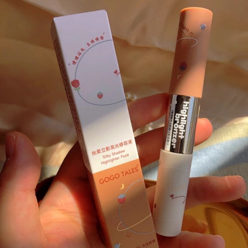 GOGO TALES - Bút tạo khối bắt sáng 2 đầu Gogo Tales Silky Shadow Highlighter Fluid