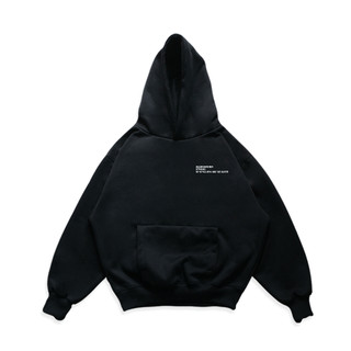 ÁO HODDIE BASIC UNISEX "BASE" MÀU ĐEN FORM BOXY | ALEKSTUDIO