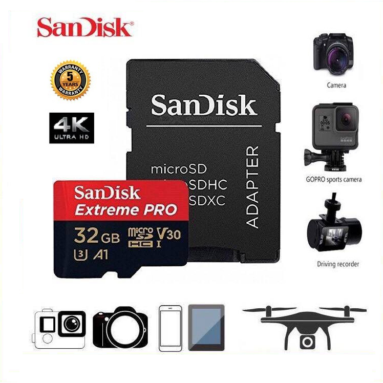 Thẻ 32GB micro SDHC Extreme Pro 100M/s 4K U3 A1 Sandisk