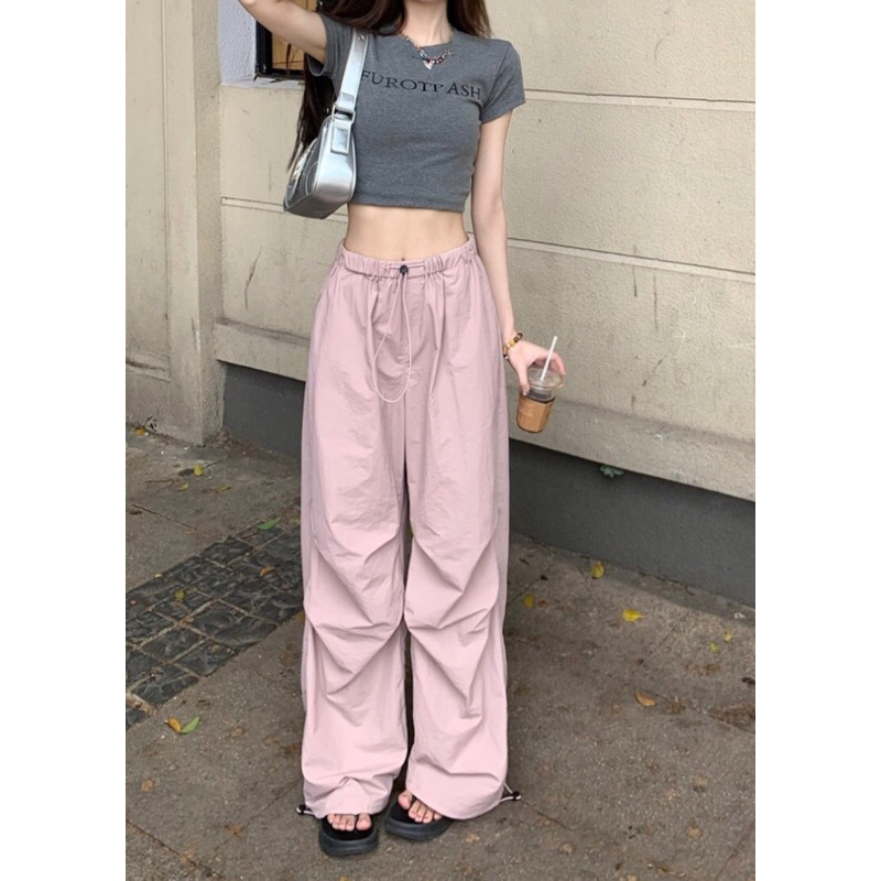 Quần Túi Hộp Rút Dây Tông Màu Hồng Cute Uzllang Trendy Cá Tính Xu Hướng Thời Trang