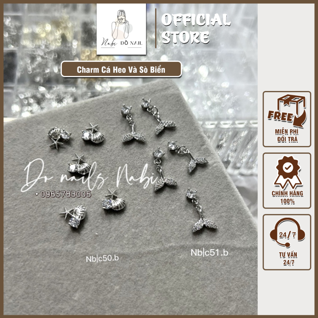 Charm Cá Heo Và Sò Biển Phụ Kiện Nail Nabi - Phụ Kiện Trang Trí Móng Siêu Xinh Chuyên Dụng Cho Dân Làm Móng