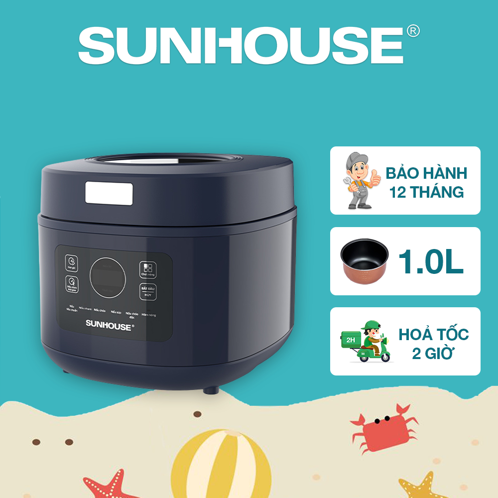 Nồi cơm điện tử 1L SUNHOUSE SHD8802 - Bảo hành chính hãng 12 tháng
