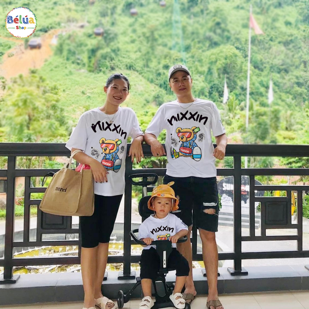 Áo thun gia đình áo trẻ em áo mẹ và bé TEDY2 đáng yêu chất cotton cao cấp đi chơi đi biển du lịch phom unisex