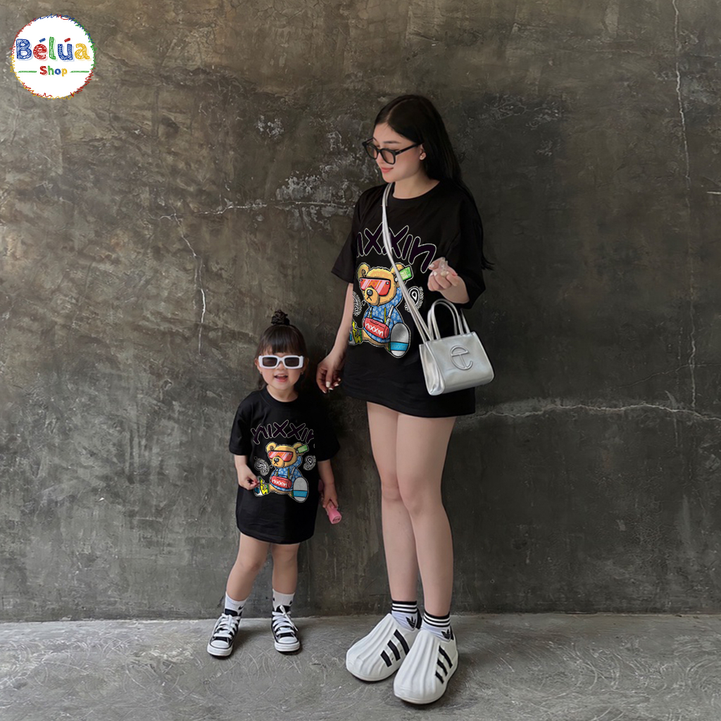 Áo thun gia đình áo trẻ em áo mẹ và bé TEDY2 đáng yêu chất cotton cao cấp đi chơi đi biển du lịch phom unisex