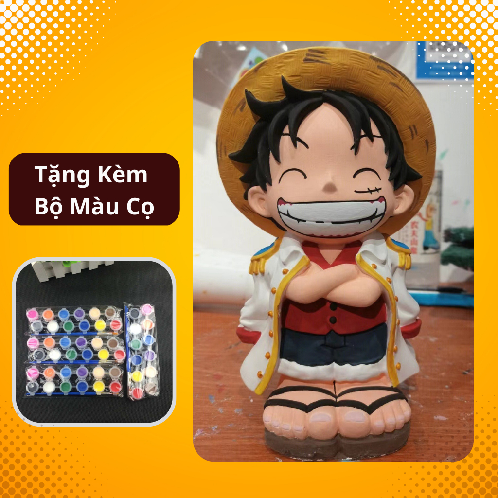Tượng tô màu One Piece- Tượng thạch cao vẽ màu cho bé tặng kèm cọ vẽ và màu