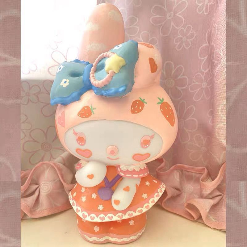 Tượng thạch cao tô màu thỏ Melody- Đồ chơi tô màu cho bé tặng kèm cọ và màu vẽ acrylic