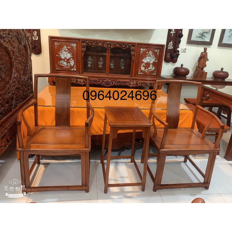 bộ 3 ghế minh cụp gỗ gõ, hương Lào,gụ