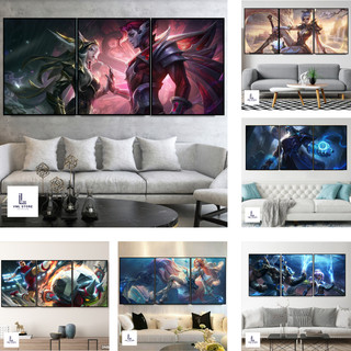 Bộ 3 Tranh Ghép Dán Tường Game Liên Minh Huyền Thoại,Tranh Formex Dày 5mm Dán Tường Decor Phòng Khách,Bàn Học