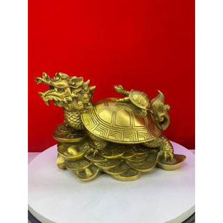 Long quy đầu rồng bằng đồng nguyên chất 28cm, linh vật phong thuỷ may mắn hoá sát khí thu hút tài Lộc