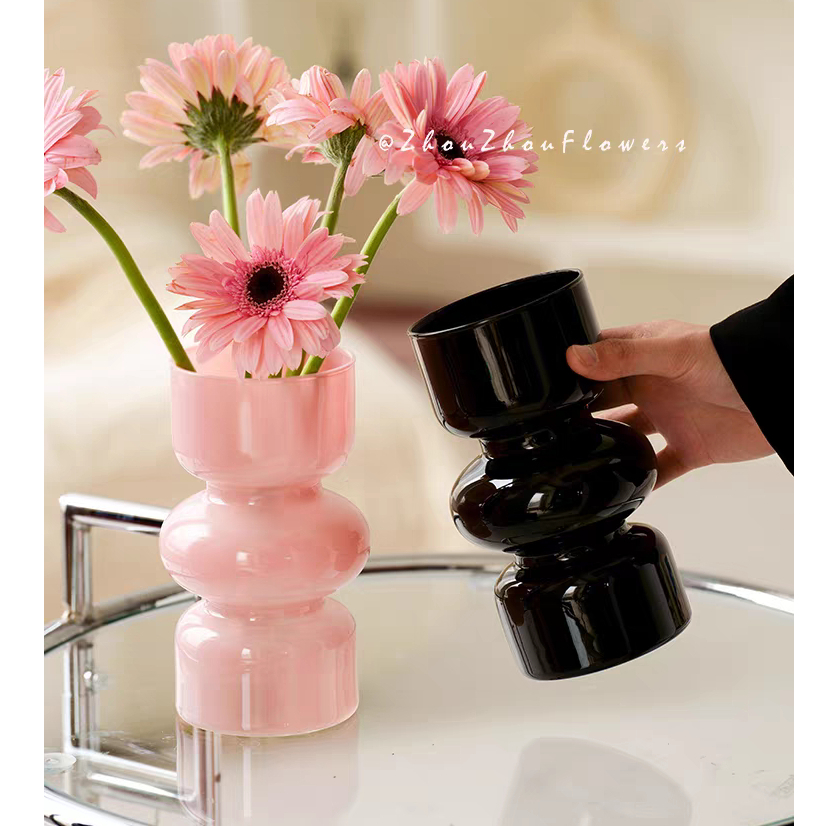 Lọ hoa thuỷ tinh decor nhiều màu trẻ trung hiện đại phong cách bình cắm hoa châu Â