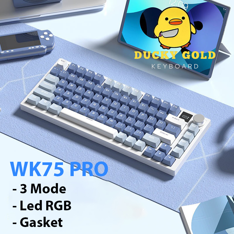 Bộ KIT WK75 Pro - Gasket / 3 Modes / Led RGB / Màn Hình Hiển Thị % Pin
