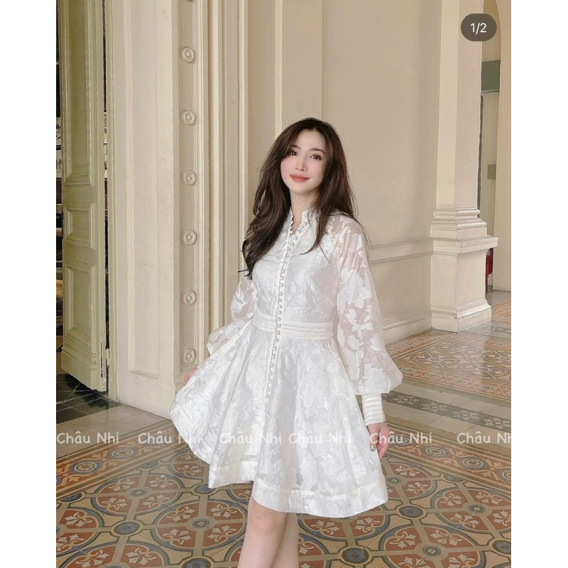 Váy xoè khuy bọc