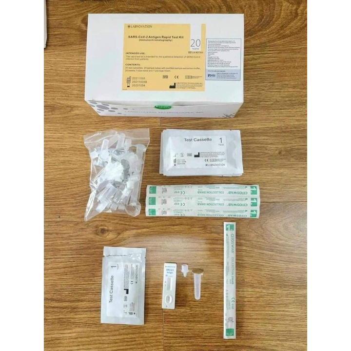 COMBO Một hộp 20 bộ que test mũi nhanh covid hàng chính hãng LABNOVATIO,que test nhanh được bộ y tế cấp phép