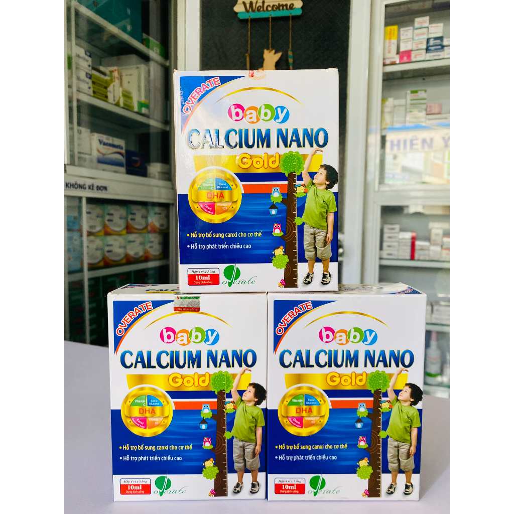 Overate Baby Calcium Nano Gold hỗ trợ bổ sung canxi, hỗ trợ phát triển chiều cao