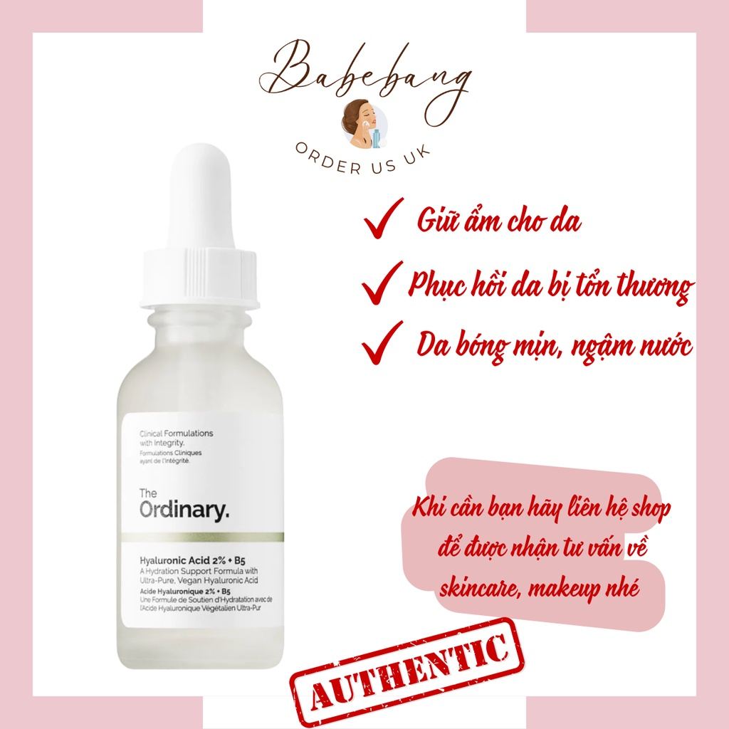 Serum The Ordinary Cấp ẩm hồi phục Hyaluronic Acid 2% + B5 30ml (tranmai) | BigBuy360 - bigbuy360.vn