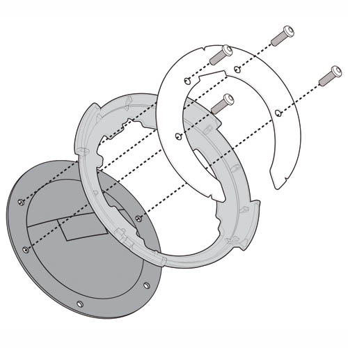 Bộ Ngàm Gắn Túi Gài Bình Xăng BF04 - Đế Gắn Túi Bình Xăng TANKLOCK BF04 - Bạn Phượt
