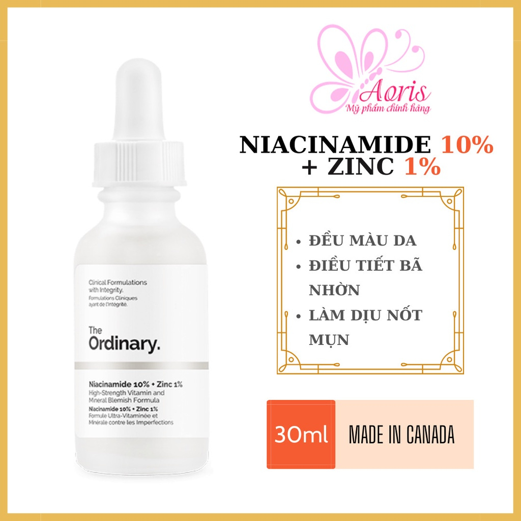 Serum ngừa mụn, sáng da, se khít Niacinamide 10% + Zinc 1% - The Ordinary 30ml (april) | BigBuy360 - bigbuy360.vn