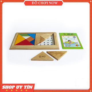 Đồ chơi trí uẩn 7 mảnh, Tangram đôi, đơn - Đồ chơi gỗ Winwintoys