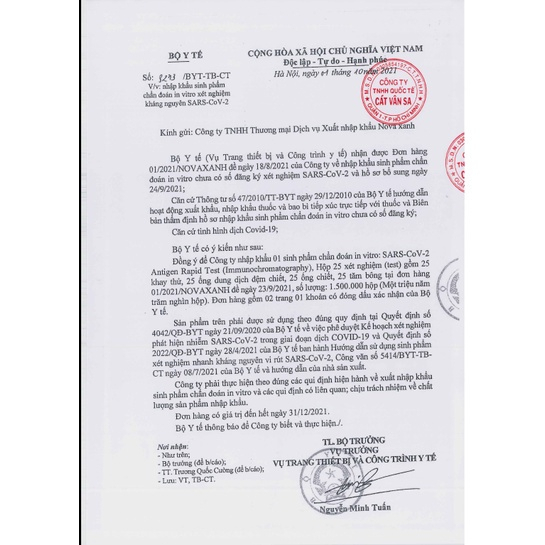 Một Bộ Kit Test Mũi Nhanh Tại Nhà Covid 19 Hightop.