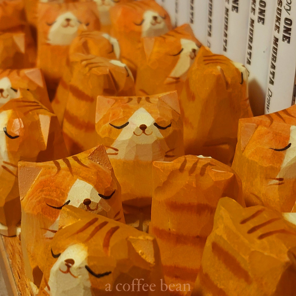 Móc khóa khắc gỗ thủ công handmade mèo siêu yêu