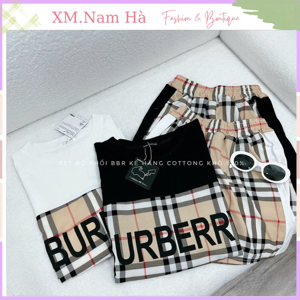 Sét quần áo nữ thun phối kẻ BBR hot cotton co dãn 4 chiều,bộ quần áo nữ trắng đen như hình.