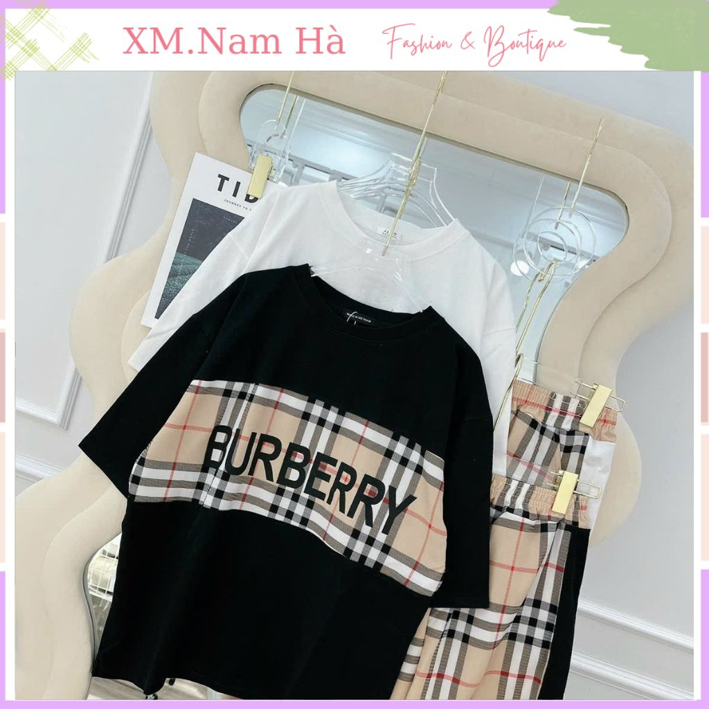 Sét quần áo nữ thun phối kẻ BBR hot cotton co dãn 4 chiều,bộ quần áo nữ trắng đen như hình.