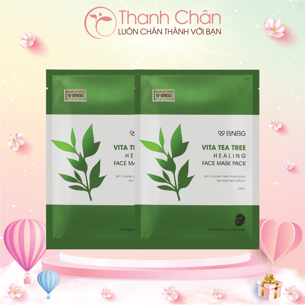 Mặt Nạ BNBG Vita Tea Tree Healing Face Mask Pack Thải Độc Da Giảm Mụn 30ml
