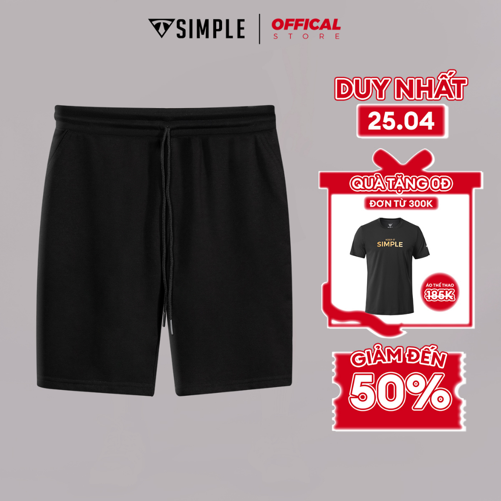 Quần short đùi nam basic TSIMPLE chất nỉ da cá thoáng mát, co giãn 4 chiều thoải mái Q09001