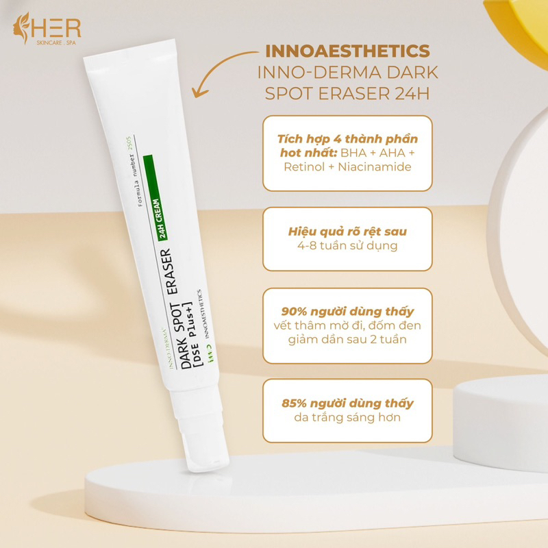 Dark Spot Eraser Inno-Derma,Kem Phân Giải Sắc Tố Xoá Thâm Sạm Nám Đồi Mồi, Trắng Sáng Da Innoaesthetics