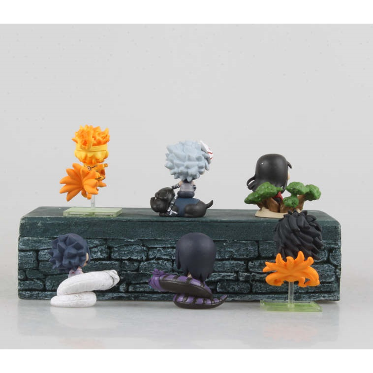 Series hai set 6 mô hình Naruto chibi cưỡi thú, PVC, 5cm, siêu đáng yêu cute phù hợp cho mọi lứa tuổi