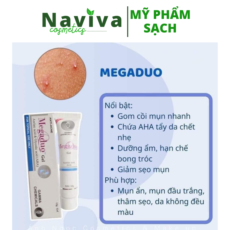 Megaduo gel bản thường AHA - Gel Giảm Mụn Và Thâm Mụn - Hàng Chính Hãng - CÓ TEM
