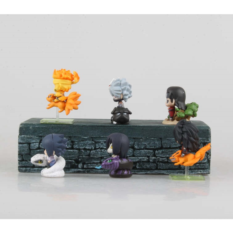 Series hai set 6 mô hình Naruto chibi cưỡi thú, PVC, 5cm, siêu đáng yêu cute phù hợp cho mọi lứa tuổi