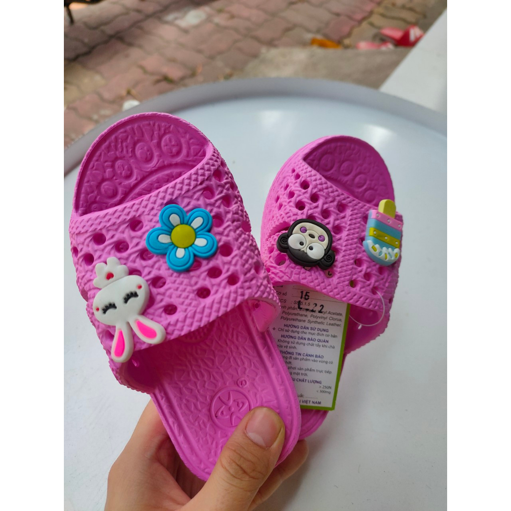 Dép tổ ong THÁI siêu nhẹ cho bé đủ màu kèm Sticker from rộng siêu bền