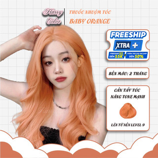 Thuốc nhuộm tóc màu Cam baby orange ảnh thật - nhuộm tóc tại nhà + tặng kèm oxy trợ nhuộm