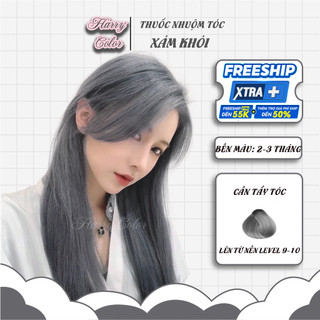 Thuốc nhuộm tóc 💕 Nhuộm tóc màu Xám khói (ảnh thật) - nhuộm tóc tại nhà + tặng kèm oxy trợ nhuộm
