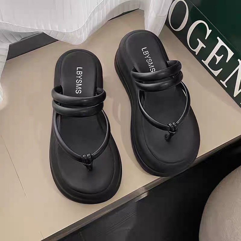 Dép quai hậu nữ đế bánh mì cao 6cm quai tròn thời trang Dép nữ xăng đan nữ đẹp cao cấp xì tin