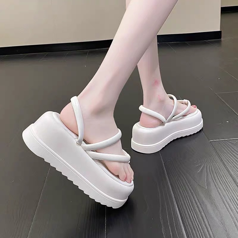 Dép quai hậu nữ đế bánh mì cao 6cm quai tròn thời trang Dép nữ xăng đan nữ đẹp cao cấp xì tin