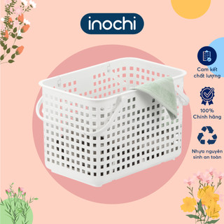 Giỏ đựng đồ đi sinh bằng nhựa cao cấp quai giữa có nắp đậy NACHI INOCHI Nhật Bản