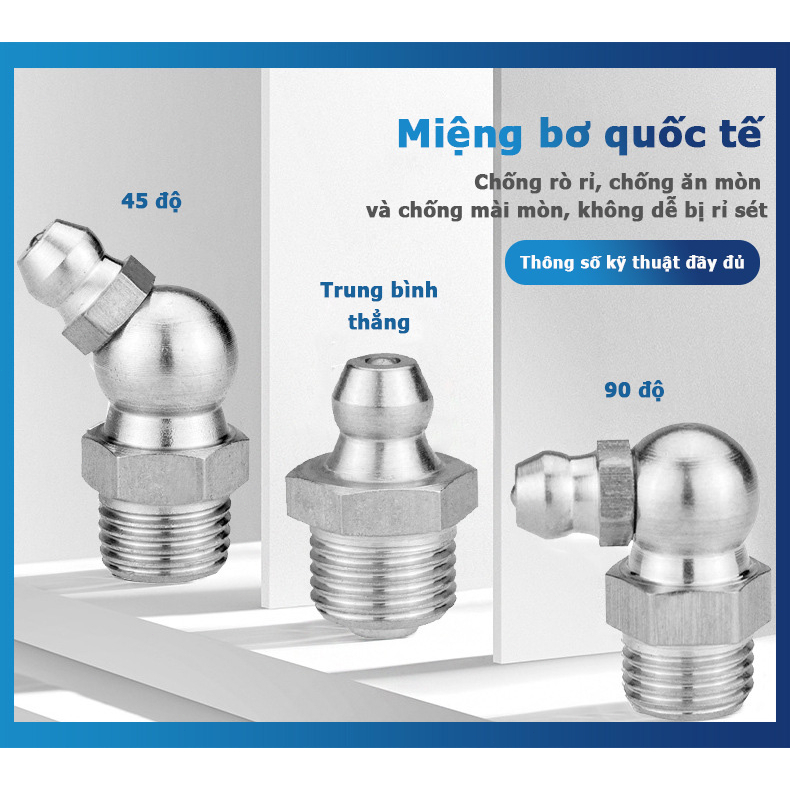Đầu bơm mỡ bò bôi trơn áp suất cao dạng kẹp khóa tiện dụng cho tất cả các thiết bị máy móc ô tô xe tải máy móc