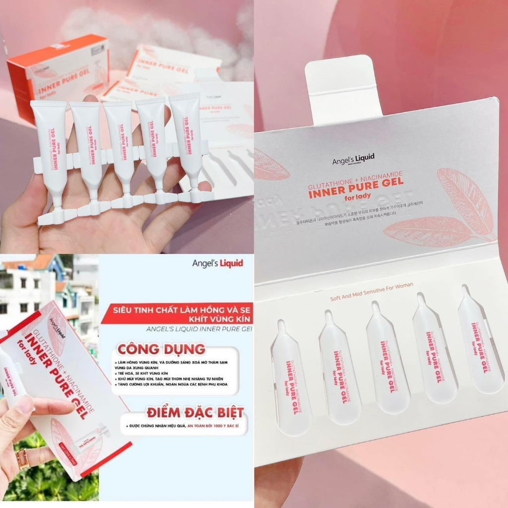 Siêu Tinh Chất Làm Hồng Se Khít Vùng Kín Angel Liquid Glutathione Plus Niacinamide Inner Pure Gel 2ml